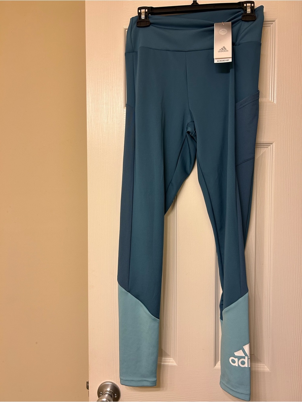 Adidas women Teal Two-Tone Athletic Leggings